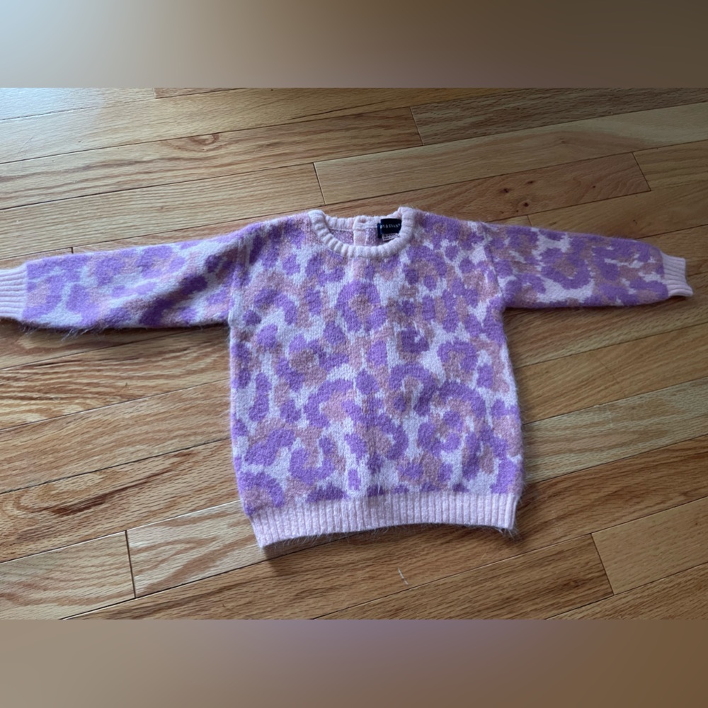 Baby Sweater Pink-Purple Leopard Print
